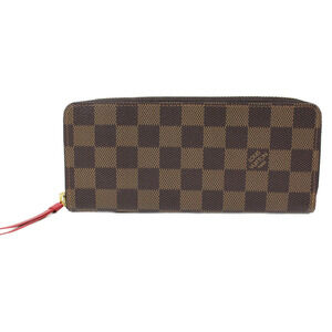 With LOUIS VUITTON Portefeuille Clemence Damier Red Canvas Wallet